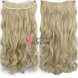 Extensie de par cu 5 Clips On delux dubla ondulata de 70 cm, Blond Platinat-Cenusiu 187975HT16
